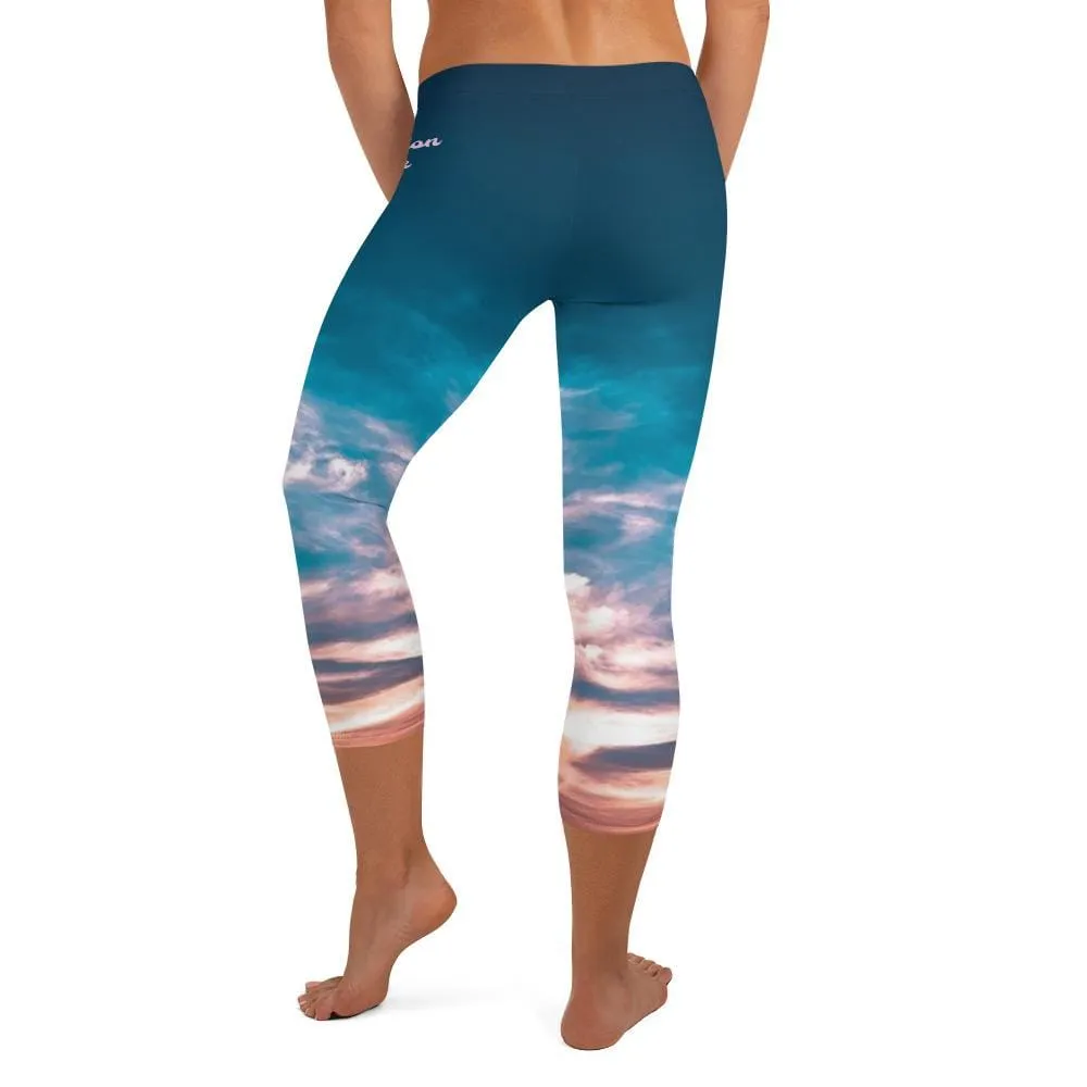 Aquatic Skies ~ Capri Leggings