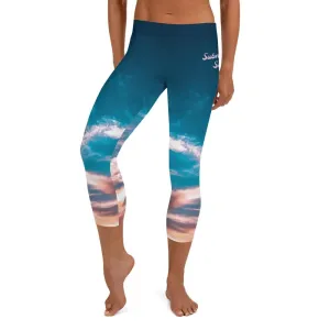 Aquatic Skies ~ Capri Leggings