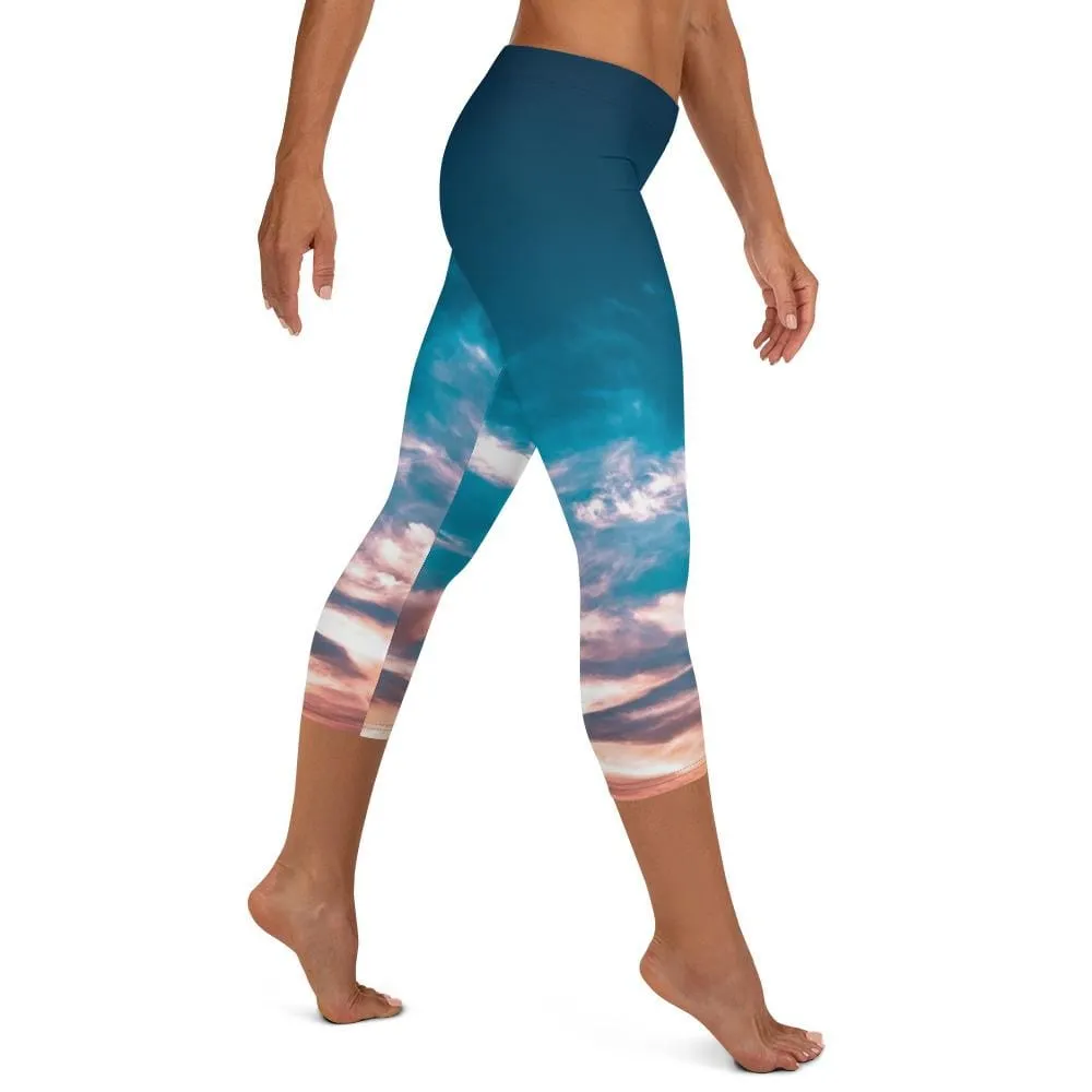 Aquatic Skies ~ Capri Leggings
