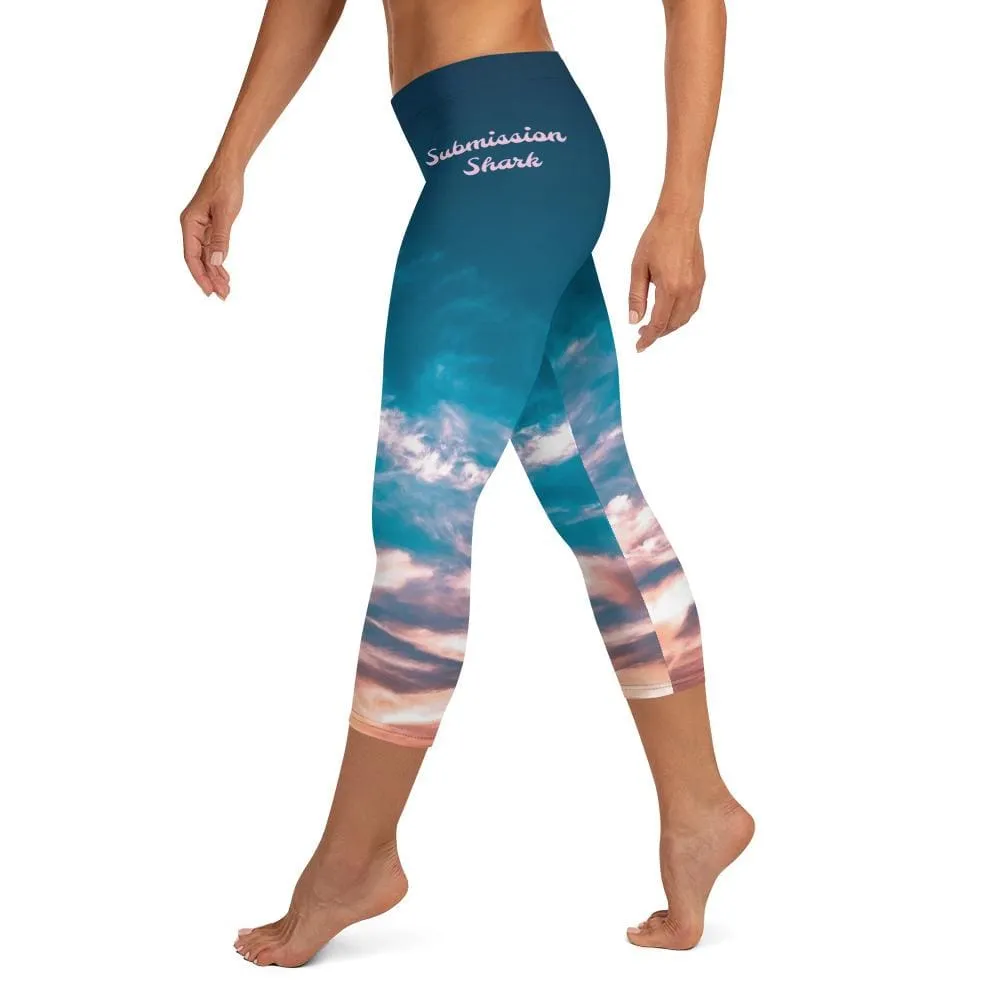 Aquatic Skies ~ Capri Leggings