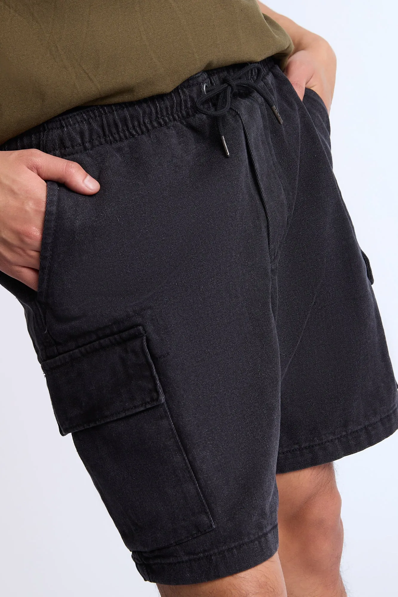Arsenic Mens Denim Cargo Shorts