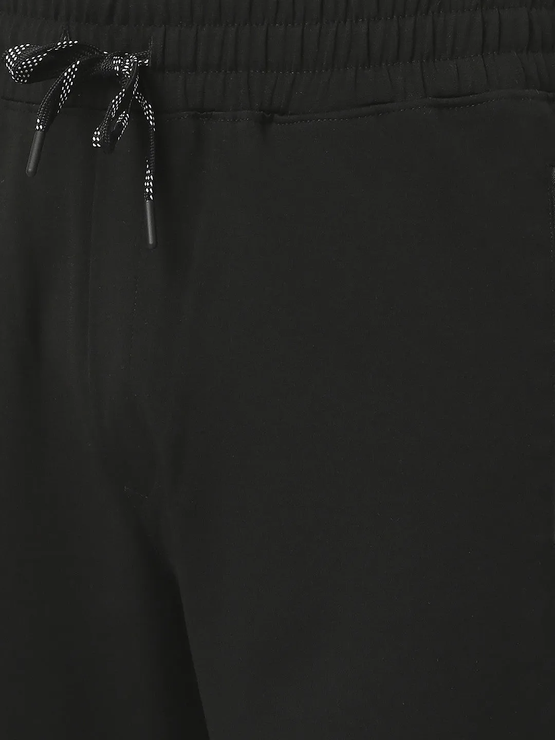 Black Tencel Lycra Shorts With Zipped Pocket