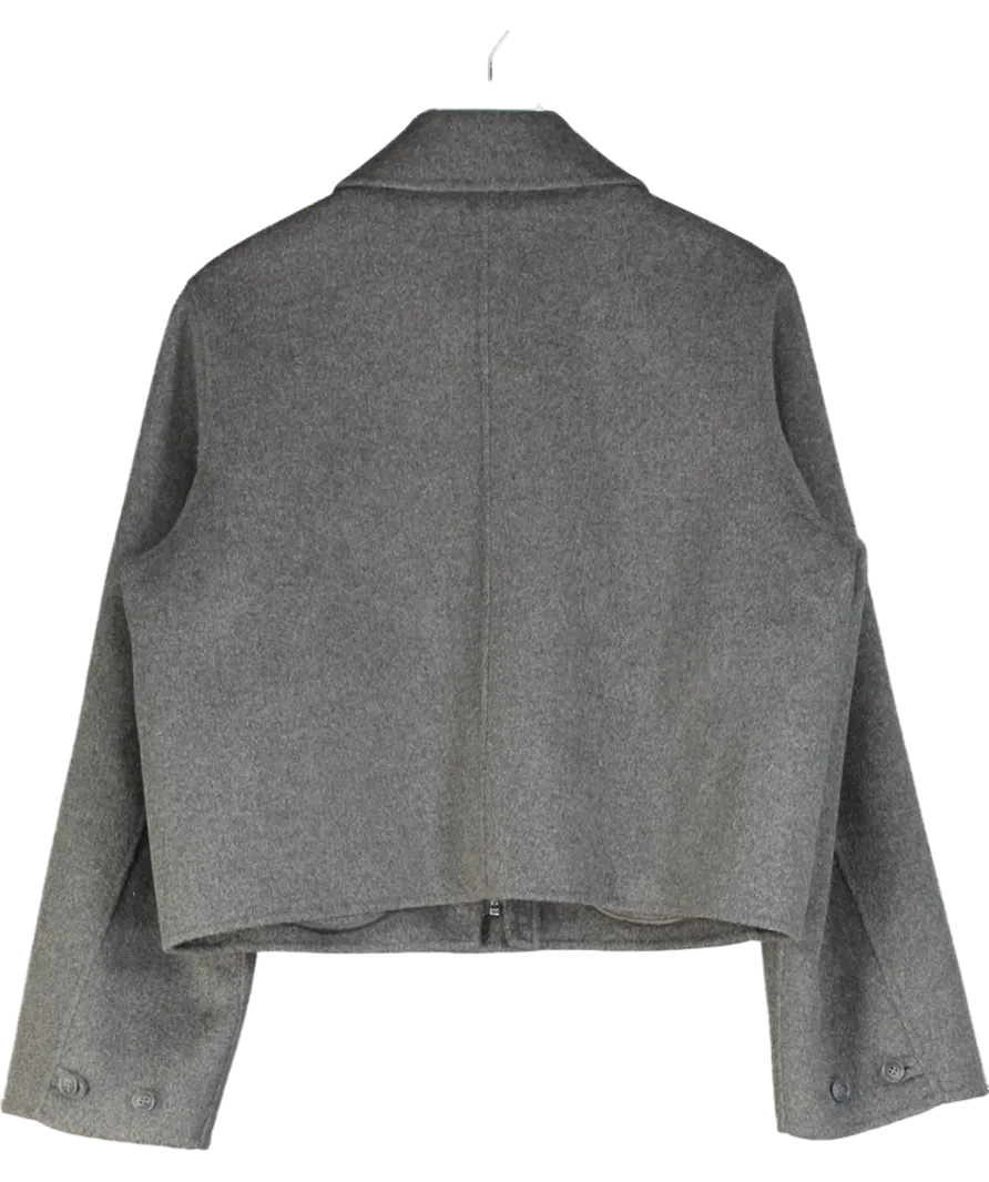 COS. Grey Boxy-fit Double-faced Wool Jacket UK S