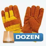 Dozen - Brown & Yellow Insulated Work Gloves