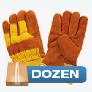 Dozen - Brown & Yellow Insulated Work Gloves