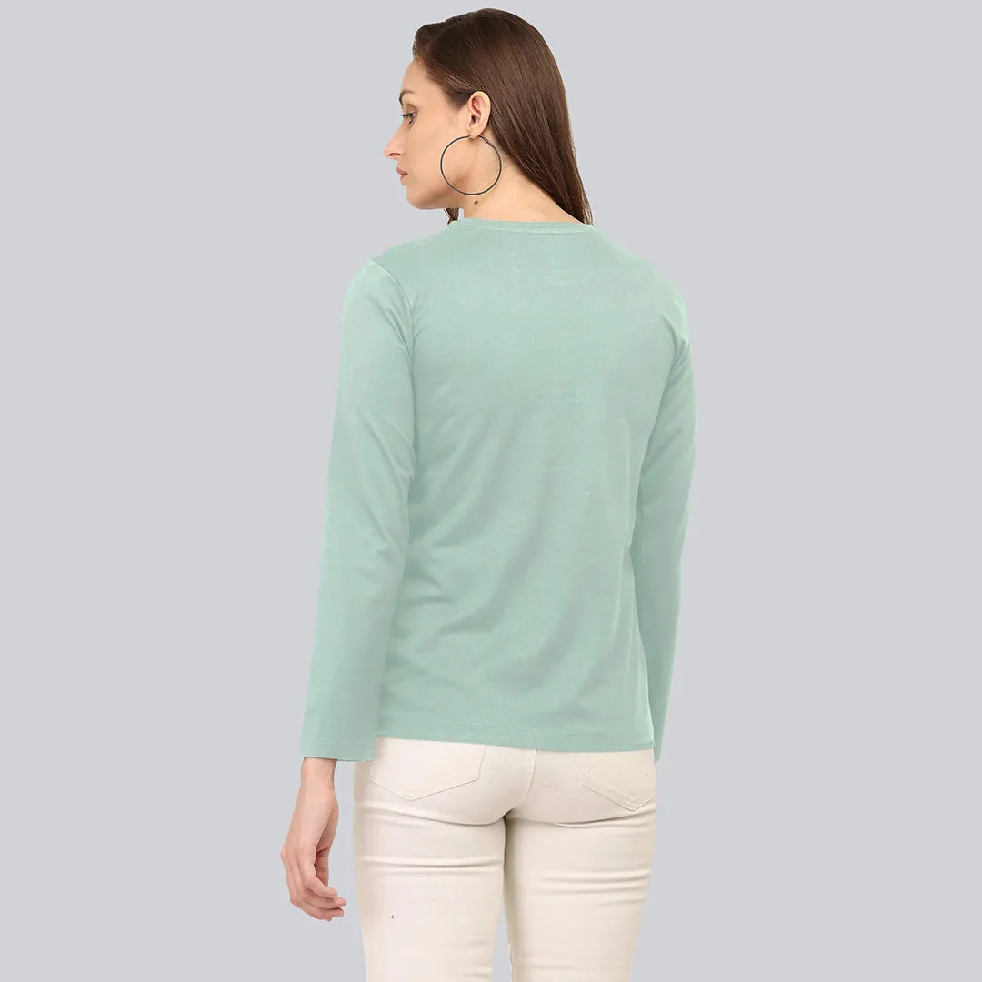 Graphic Printed Full Sleeve T-Shirt - Apple Green