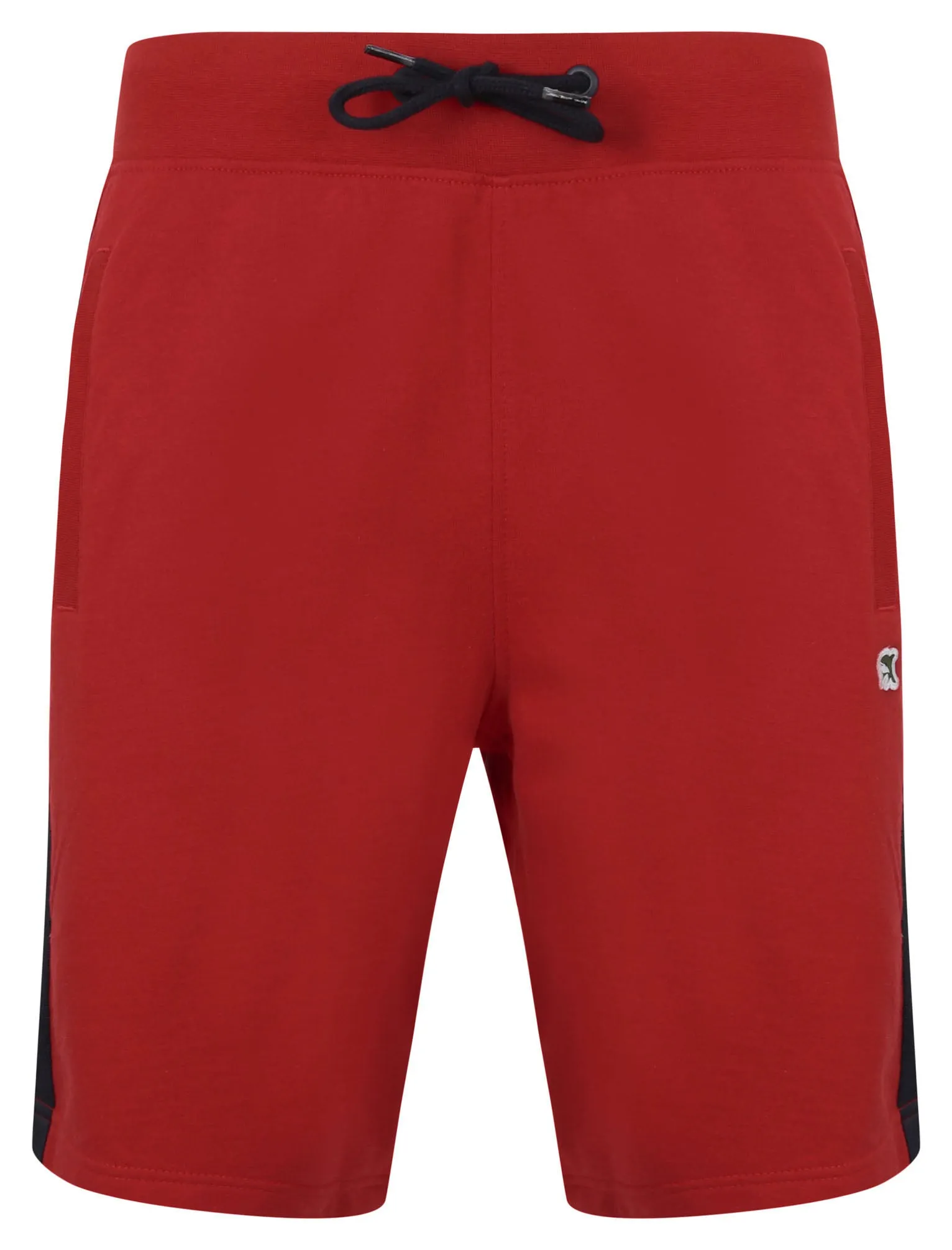 Mellish Jogger Shorts with Striped Side Panel Detail in Scarlet Sage - Le Shark