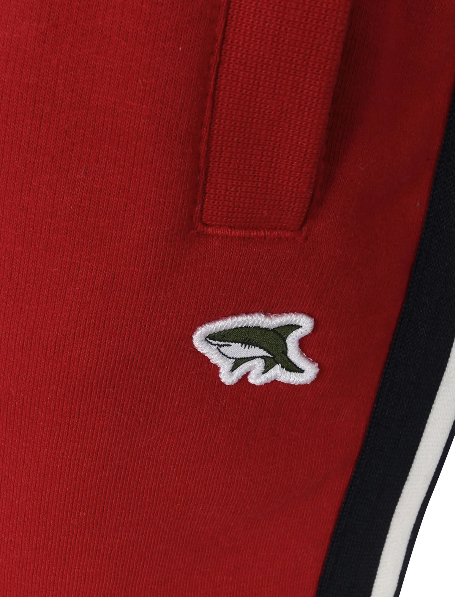 Mellish Jogger Shorts with Striped Side Panel Detail in Scarlet Sage - Le Shark