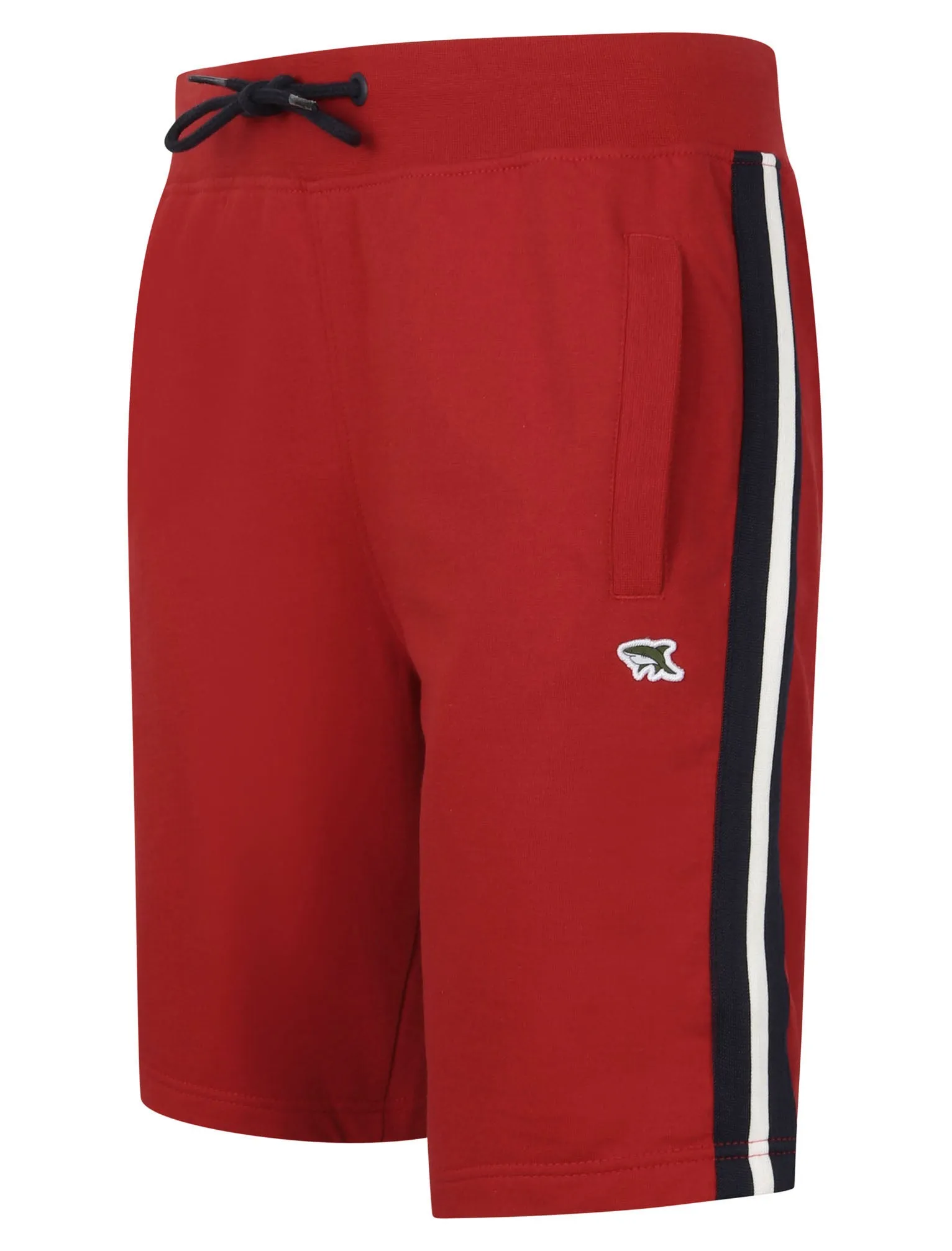 Mellish Jogger Shorts with Striped Side Panel Detail in Scarlet Sage - Le Shark