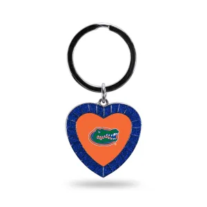 NCAA Florida Gators Color Rhinestone Heart Keychain