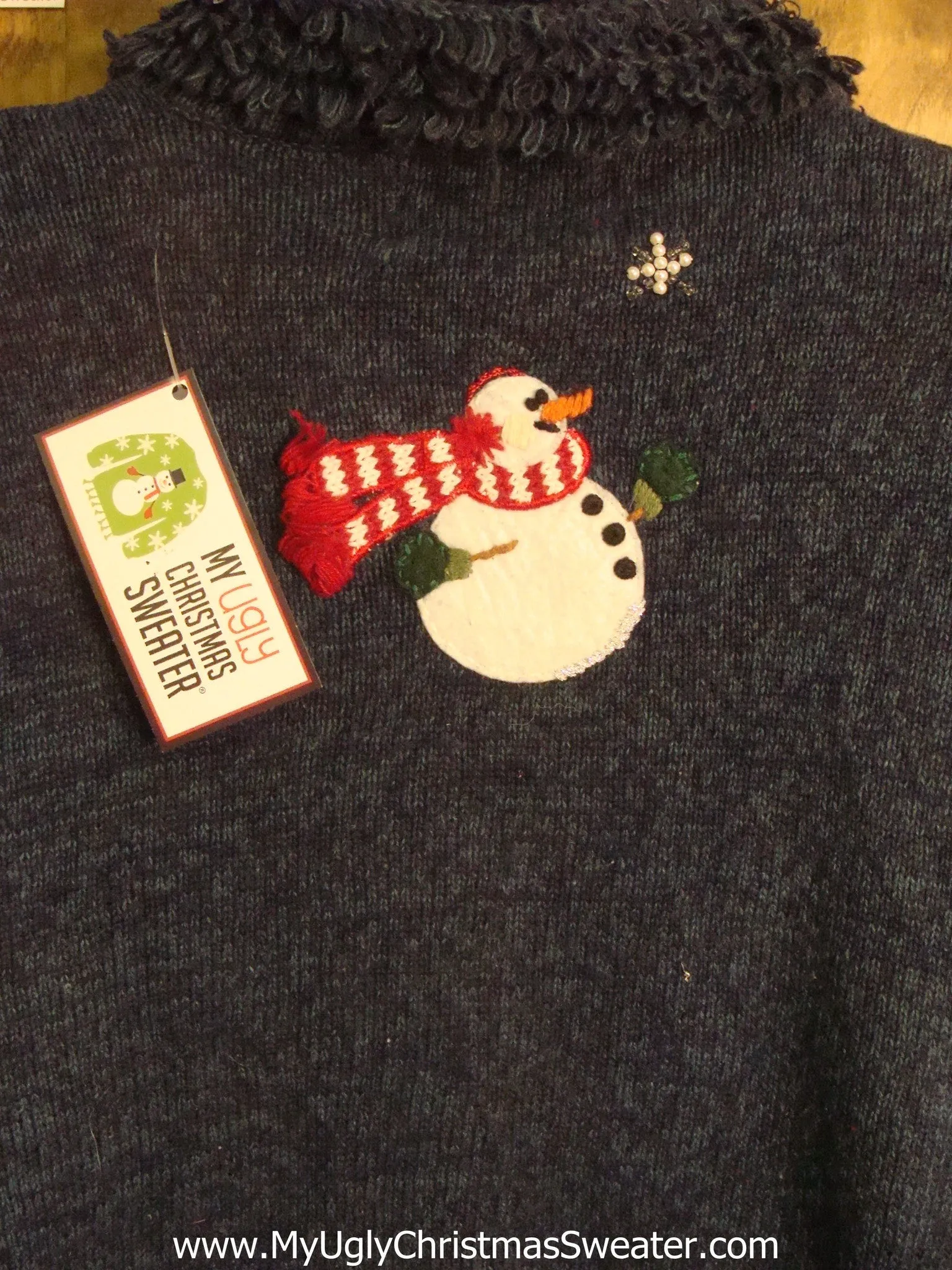 Skiing Snowmen Cheesy Christmas Sweater