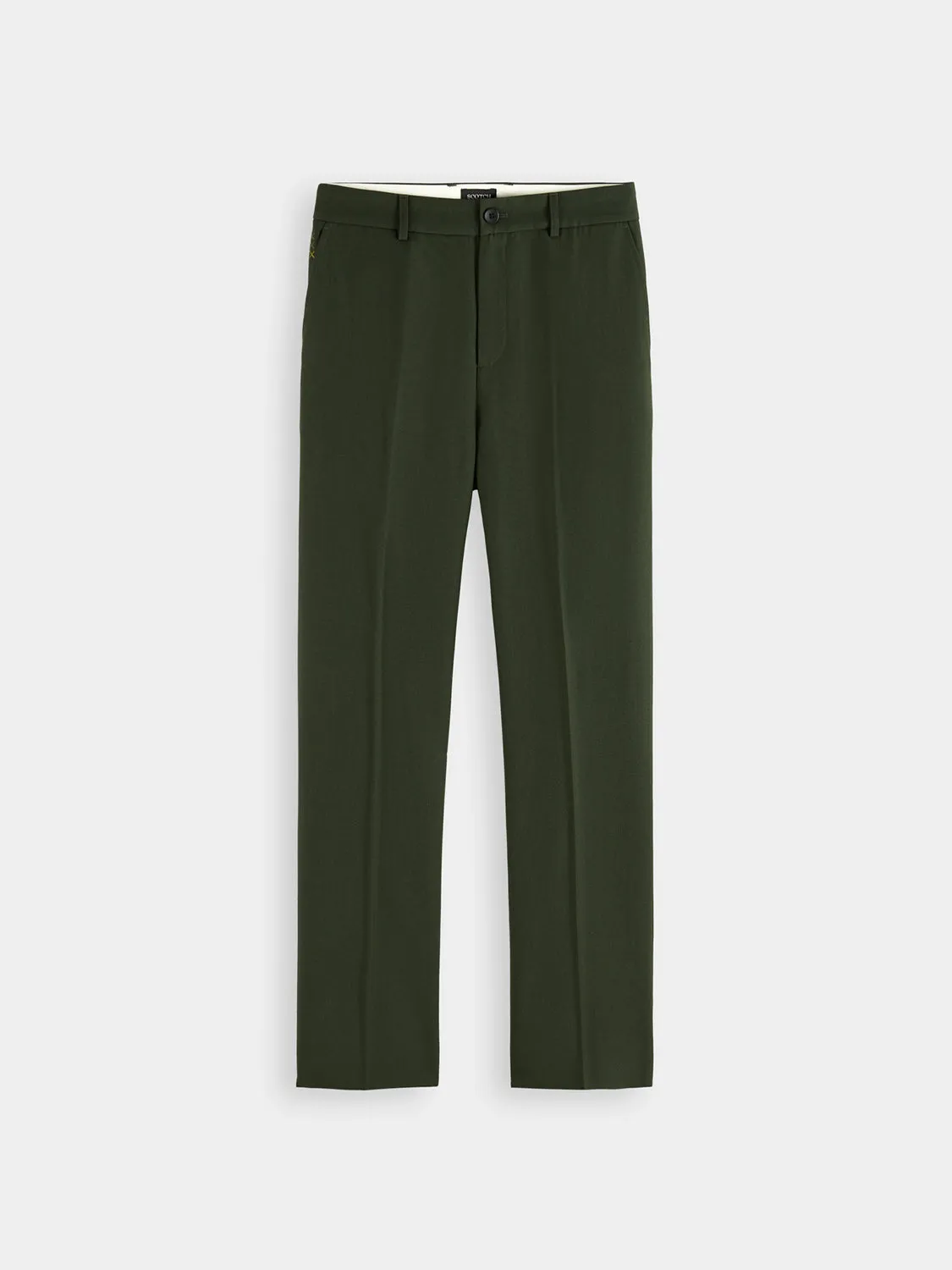 Straight fit wool blend chinos