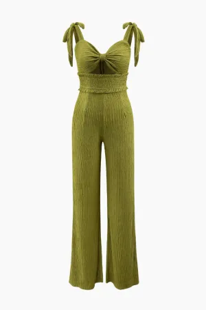 Tie Strap Knot Front Jumpsuit
